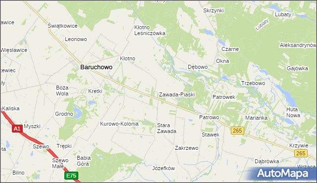 mapa Zawada-Piaski, Zawada-Piaski na mapie Targeo