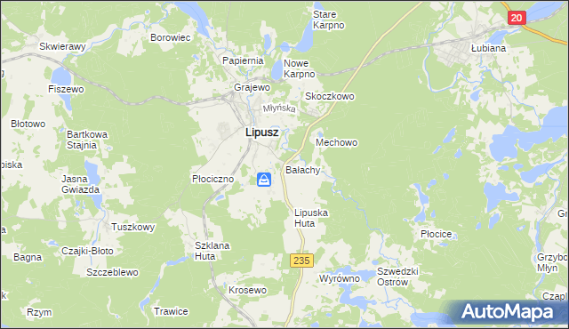 mapa Bałachy, Bałachy na mapie Targeo