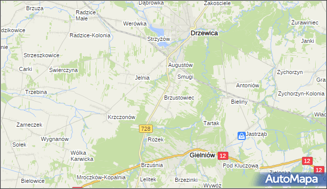 mapa Brzustowiec, Brzustowiec na mapie Targeo