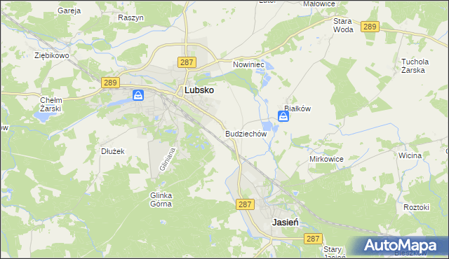 mapa Budziechów, Budziechów na mapie Targeo