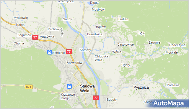 mapa Chłopska Wola, Chłopska Wola na mapie Targeo