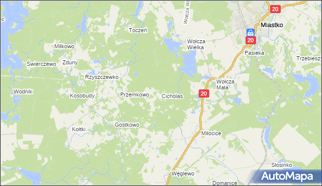 mapa Cicholas, Cicholas na mapie Targeo