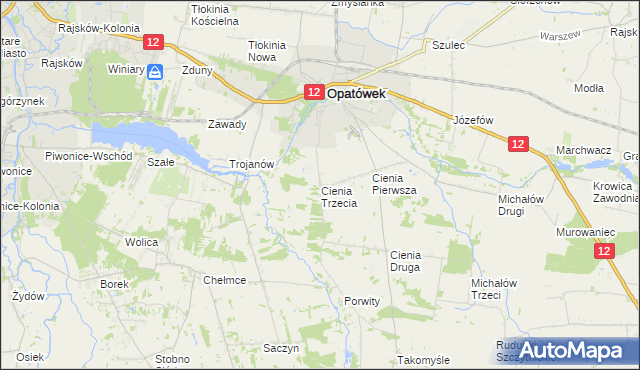 mapa Cienia Trzecia, Cienia Trzecia na mapie Targeo