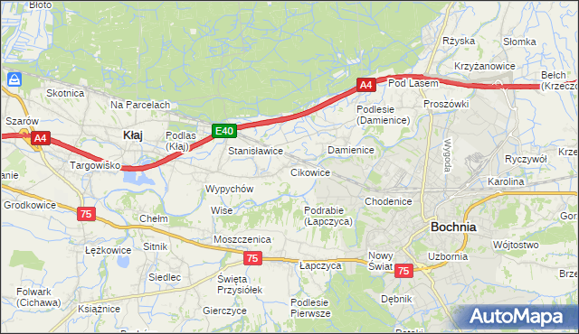 mapa Cikowice, Cikowice na mapie Targeo