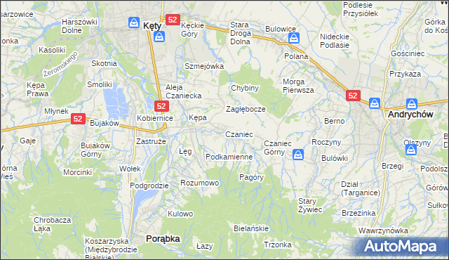 mapa Czaniec, Czaniec na mapie Targeo