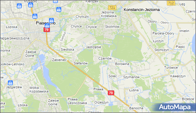 mapa Czarnów gmina Konstancin-Jeziorna, Czarnów gmina Konstancin-Jeziorna na mapie Targeo