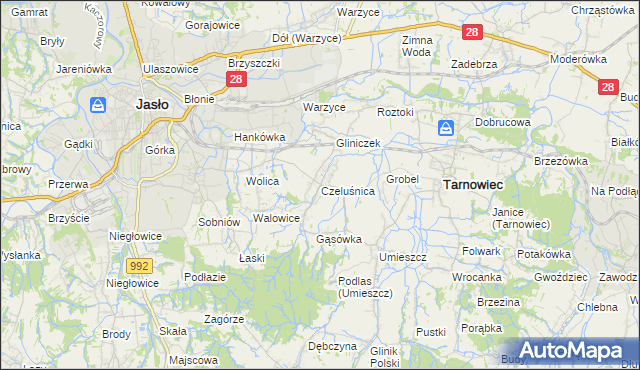 mapa Czeluśnica, Czeluśnica na mapie Targeo