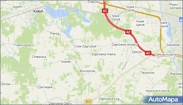 mapa Dąbrówka-Niwka, Dąbrówka-Niwka na mapie Targeo