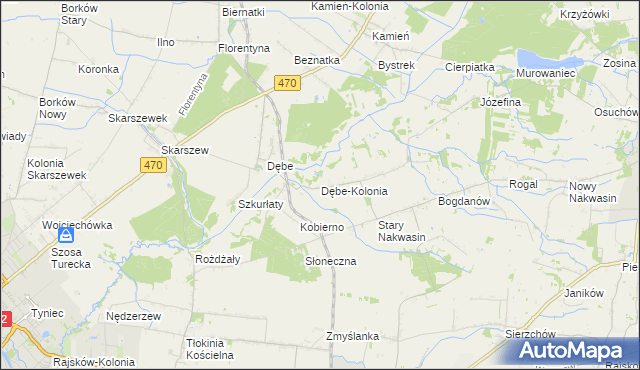 mapa Dębe-Kolonia, Dębe-Kolonia na mapie Targeo