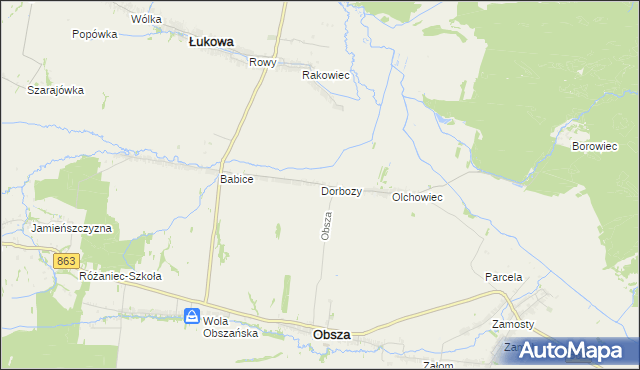 mapa Dorbozy, Dorbozy na mapie Targeo