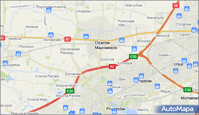 mapa Duchnice, Duchnice na mapie Targeo