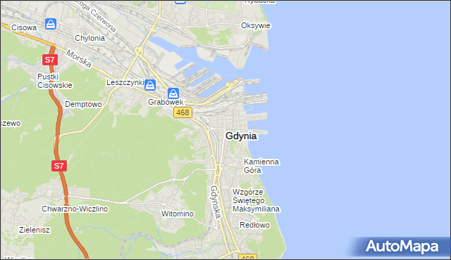 mapa Gdyni, Gdynia na mapie Targeo