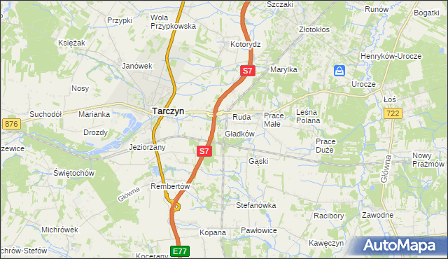 mapa Gładków, Gładków na mapie Targeo