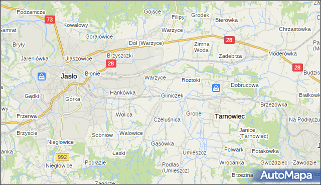 mapa Gliniczek, Gliniczek na mapie Targeo