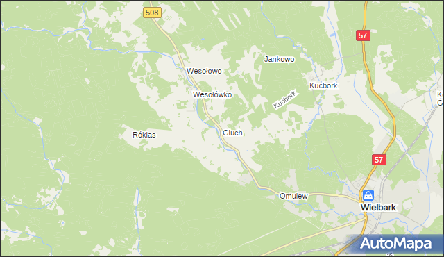 mapa Głuch, Głuch na mapie Targeo