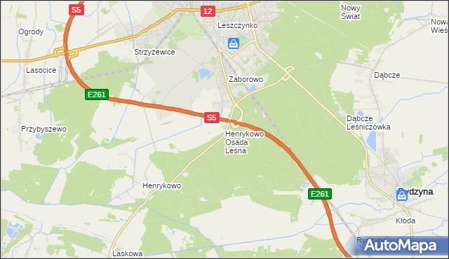 mapa Henrykowo Osada Leśna, Henrykowo Osada Leśna na mapie Targeo