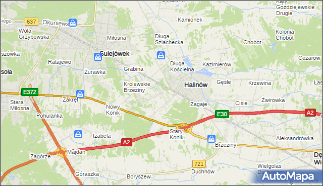 mapa Hipolitów gmina Halinów, Hipolitów gmina Halinów na mapie Targeo