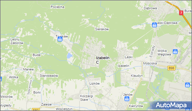 mapa Izabelin C, Izabelin C na mapie Targeo