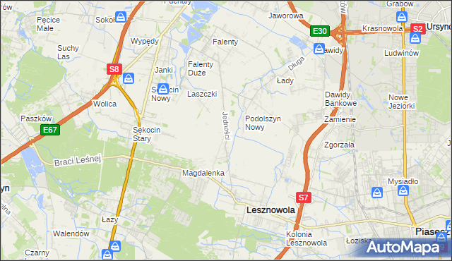 mapa Janczewice, Janczewice na mapie Targeo