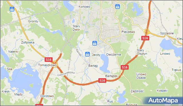 mapa Jaroty, Jaroty na mapie Targeo