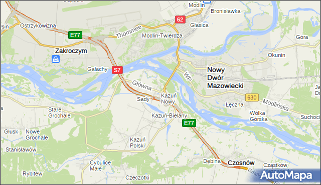 mapa Kazuń Nowy, Kazuń Nowy na mapie Targeo