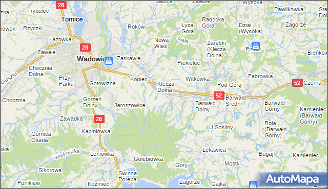 mapa Klecza Górna, Klecza Górna na mapie Targeo