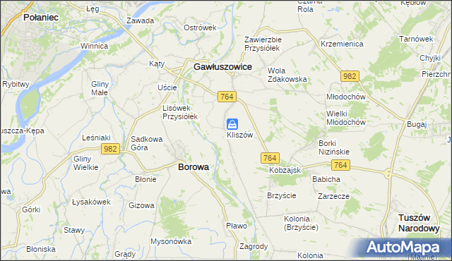 mapa Kliszów gmina Gawłuszowice, Kliszów gmina Gawłuszowice na mapie Targeo