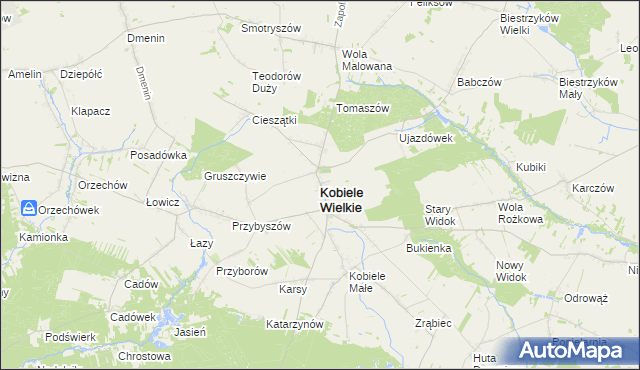 mapa Kobiele Wielkie, Kobiele Wielkie na mapie Targeo