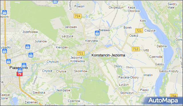 mapa Konstancin-Jeziorna, Konstancin-Jeziorna na mapie Targeo