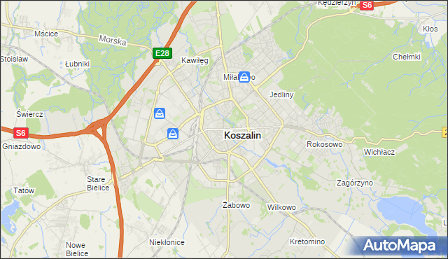 mapa Koszalina, Koszalin na mapie Targeo