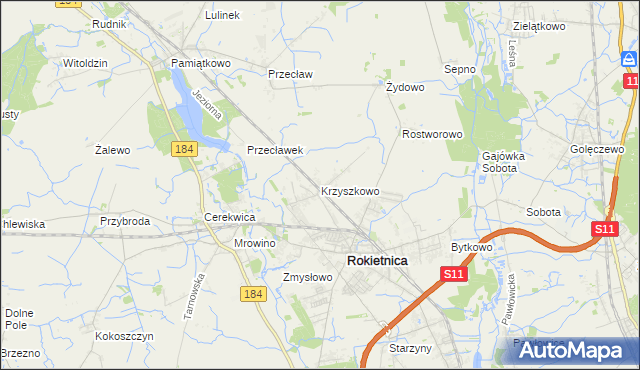 mapa Krzyszkowo, Krzyszkowo na mapie Targeo