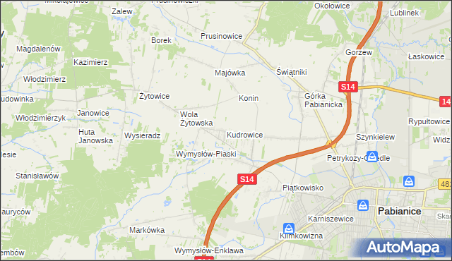 mapa Kudrowice, Kudrowice na mapie Targeo