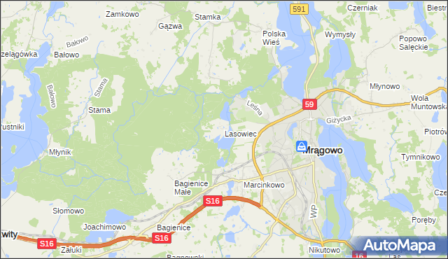 mapa Lasowiec, Lasowiec na mapie Targeo