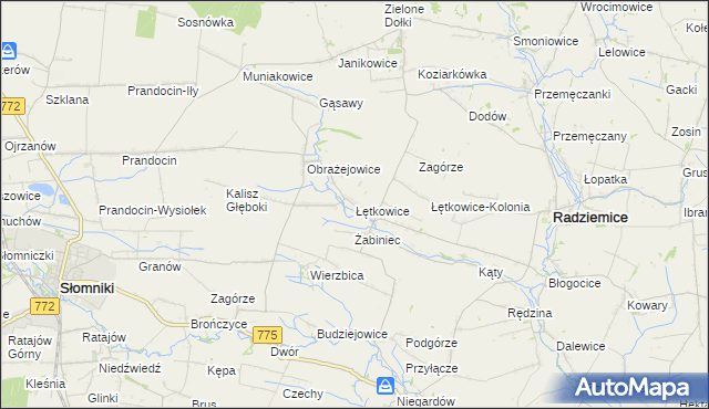 mapa Łętkowice, Łętkowice na mapie Targeo