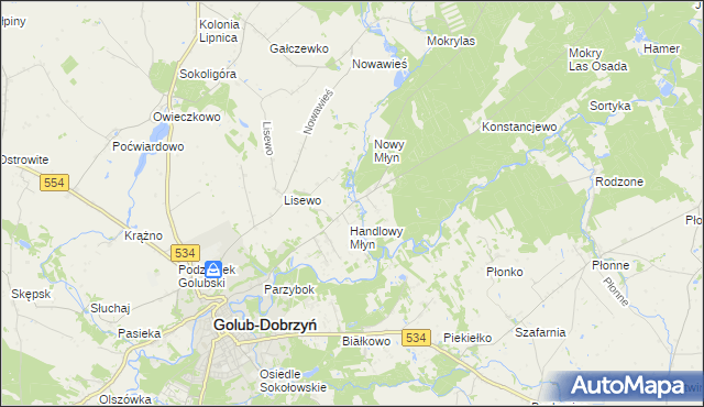 mapa Lisewo-Młyn, Lisewo-Młyn na mapie Targeo