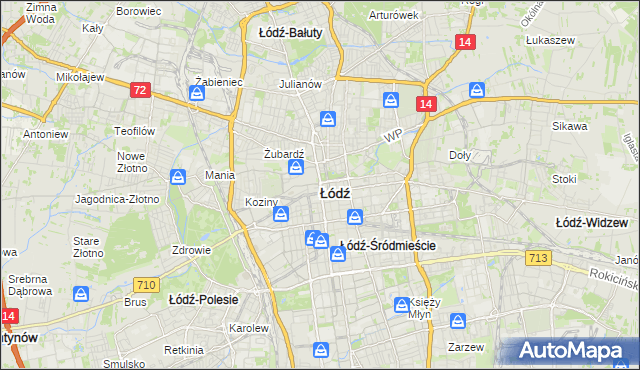mapa Łodzi, Łódź na mapie Targeo