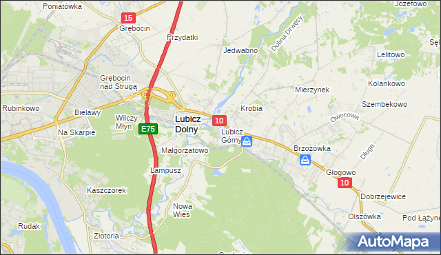 mapa Lubicz Górny, Lubicz Górny na mapie Targeo