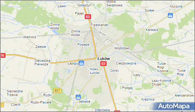 mapa Łuków, Łuków na mapie Targeo