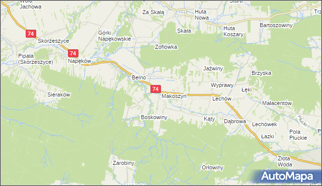 mapa Makoszyn, Makoszyn na mapie Targeo