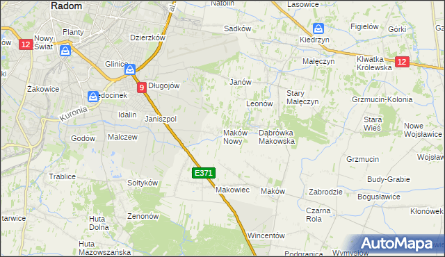 mapa Maków Nowy, Maków Nowy na mapie Targeo