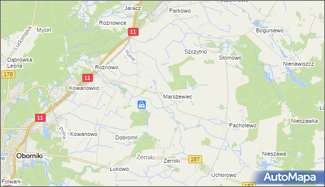 mapa Marszewiec, Marszewiec na mapie Targeo