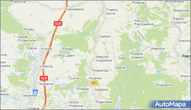 mapa Medynia Głogowska, Medynia Głogowska na mapie Targeo