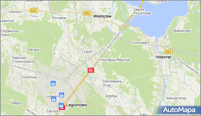 mapa Michałów-Reginów, Michałów-Reginów na mapie Targeo