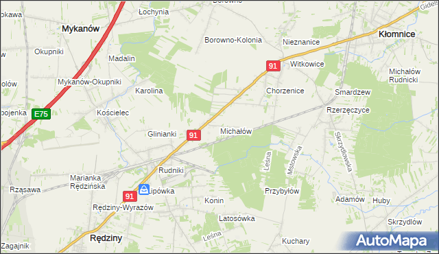 mapa Michałów Rudnicki, Michałów Rudnicki na mapie Targeo