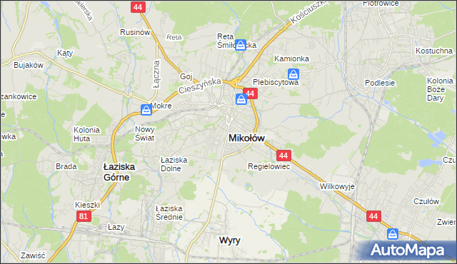 mapa Mikołów, Mikołów na mapie Targeo