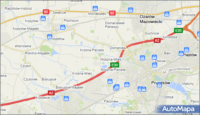 mapa Moszna-Wieś, Moszna-Wieś na mapie Targeo