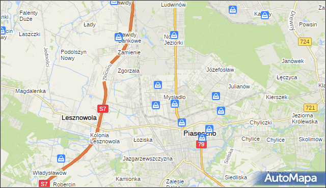 mapa Mysiadło, Mysiadło na mapie Targeo
