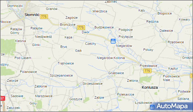 mapa Niegardów-Kolonia, Niegardów-Kolonia na mapie Targeo