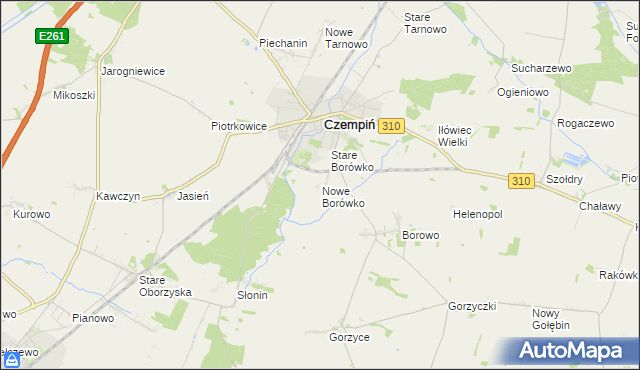 mapa Nowe Borówko, Nowe Borówko na mapie Targeo