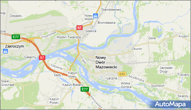 mapa Nowy Dwór Mazowiecki, Nowy Dwór Mazowiecki na mapie Targeo